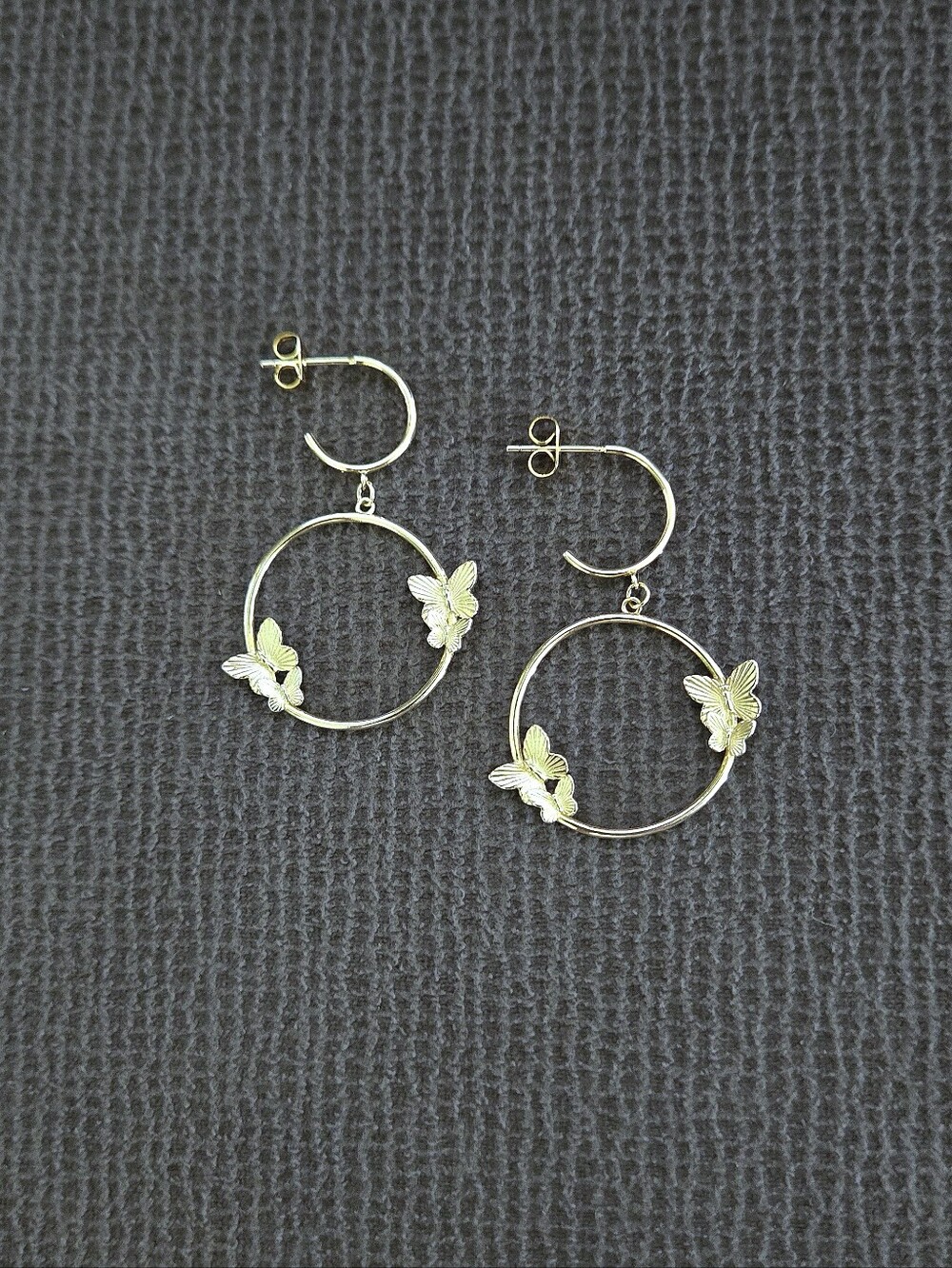 isabella m. Gold💛 Open Circle⭕️ with Butterflies🦋 Earrings